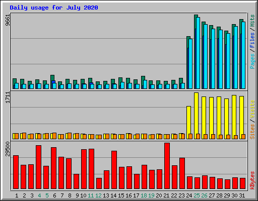 Daily usage for July 2020