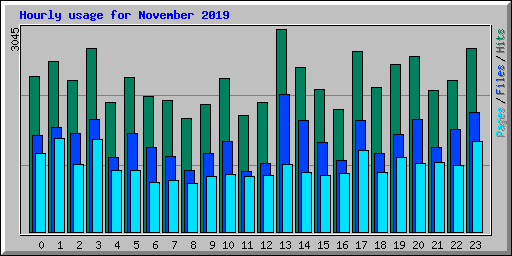 Hourly usage for November 2019