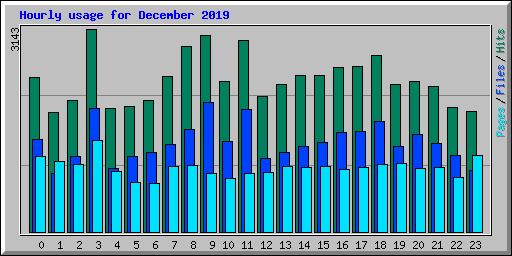 Hourly usage for December 2019