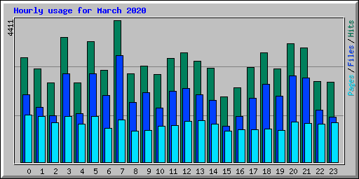 Hourly usage for March 2020