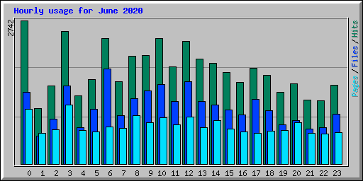 Hourly usage for June 2020