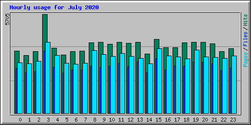 Hourly usage for July 2020