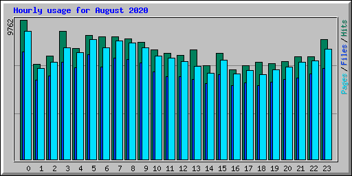 Hourly usage for August 2020